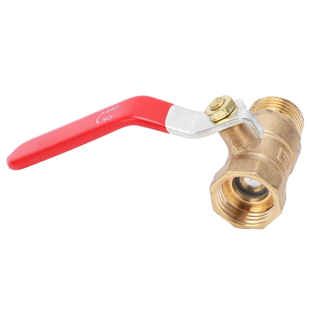 Válvula de bola de 1/2 pulgada con engrosamiento de alambre interior y exterior, válvula de purga de latón con manija roja para accesorio de compresor de aire
