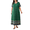 Green, variant on Women's Plus Dresses Summer Short Sleeve V-Neck Loose Fit Ethnic Colorful Striped Hem Bohemian Skirt 1X-5X