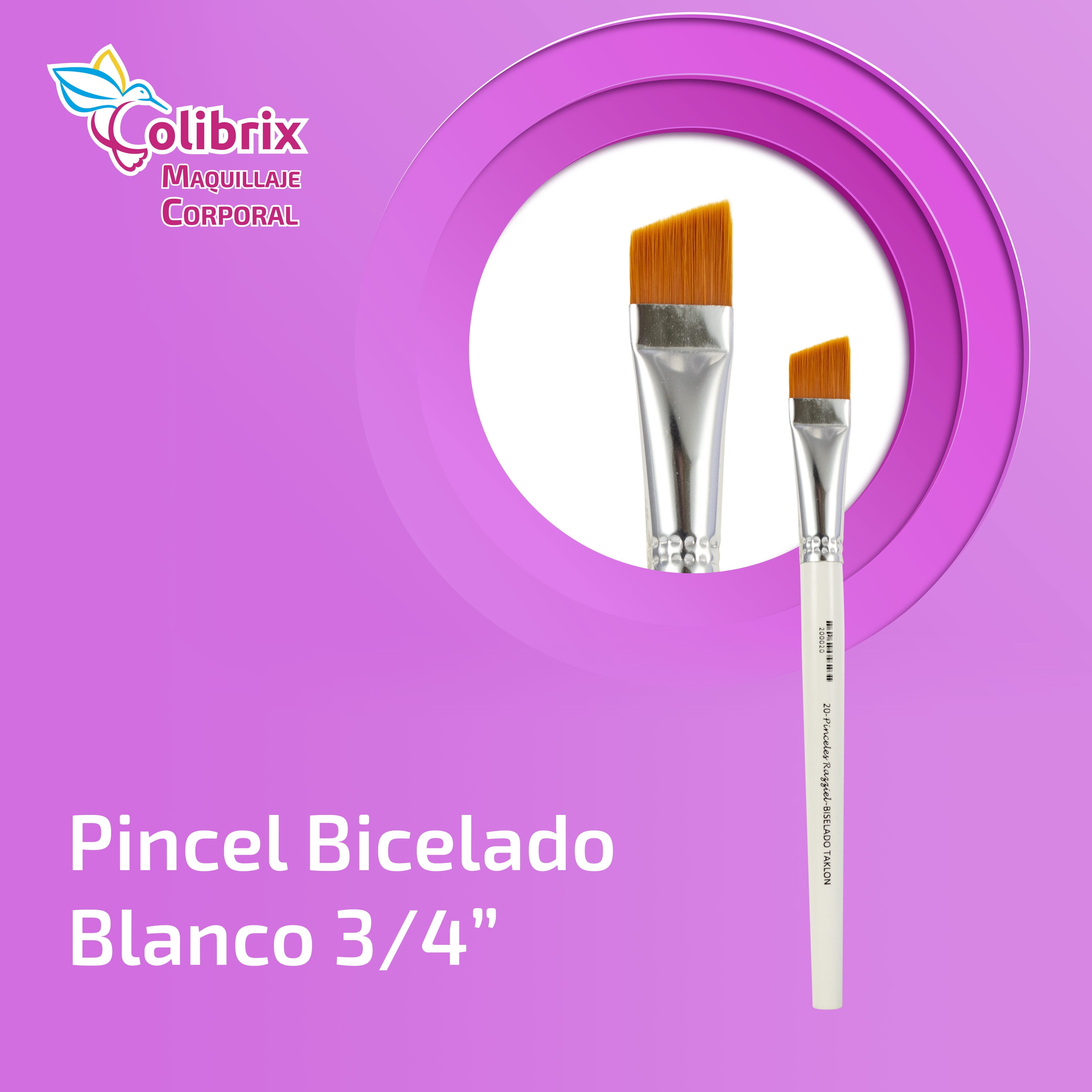 Colibrix Pincel Blanco biselado 3/4 COLIBRIX Pincel Bodega