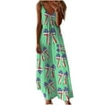thumbnail image 2 of Viikei Dresses for Women 2025 Short Sleeve V-neck Floral,Women's Summer Print Casual Loose Sleevless V-Neck Dress Green XXXL, 2 of 5