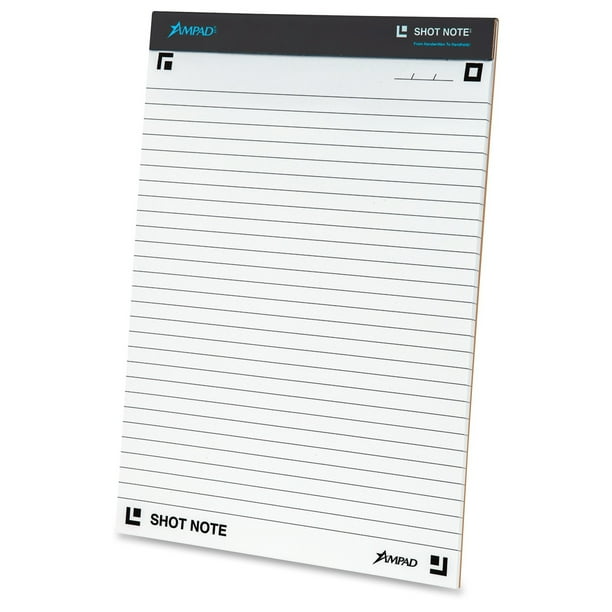 Ampad Shot Note Writing Pad, 8 1/2 x 11 3/4, Legal/Wide, 40 Sheets
