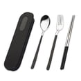 thumbnail image 2 of Dinnerware Sets Stainless Steel Flatware Reusable Students Use Simple Design Travel Accessories For Picnic Family Gatherings, 2 of 10
