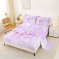 thumbnail image 2 of Manfei Cartoon Letter C Queen Sheets,Cute Coquette Bow Queen Sheet Sets,Purple,4-Piece, 2 of 6