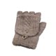 thumbnail image 3 of Soidarity 1 par de guantes de invierno para mantener el calor con solapa, guantes de punto para senderismo al aire libre, mitones sin dedos 2 en 1, rosa Deportes de nieve color café Soidarity OD000499-03, 3 of 6