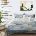 thumbnail image 3 of Cloud Effect Bedding Duvet Cover Set Queen Size 4 Pieces Modern Watercolor Marble Texture Bedding Set with Zipper Closure, 1 Comforter Cover 90x92 Inches 1 Flat Sheet & 2 Pillow Cases, 3 of 7