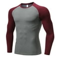 thumbnail image 3 of Jalioing Men's Workout Tops Slim Stretchy Long Sleeve Crew Neck Muscle T Shirt Casual Athletic Sport Tee Shirt, 3 of 5