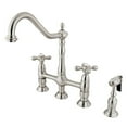 thumbnail image 1 of 8 Inch Center Kitchen Faucet With Brass Side Sprayer - Satin Nickel, 1 of 1