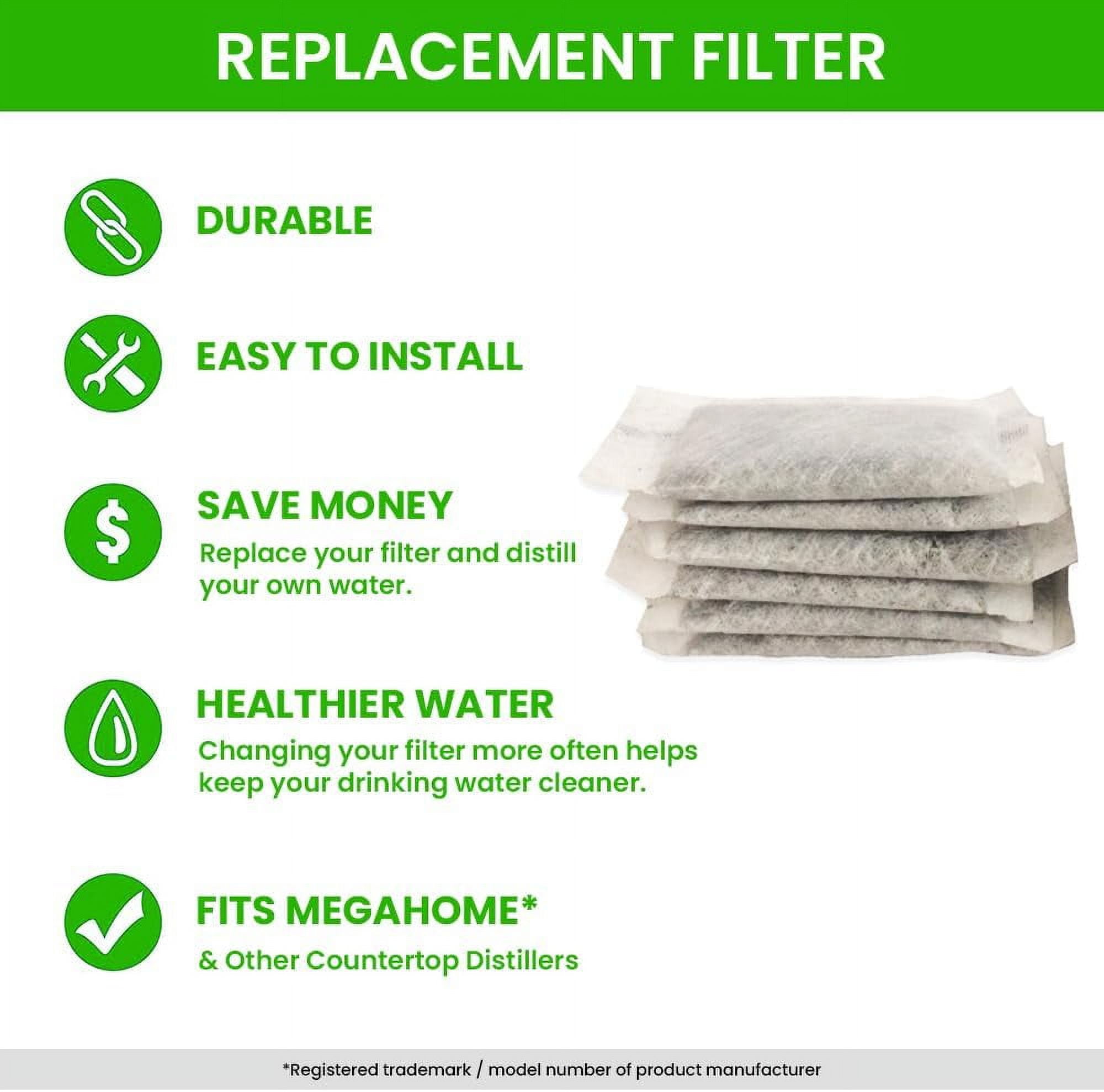Green Piece® Activated Charcoal Water Filter Replacements - Great for Megahome and Other Countertop Water Distillers - Pack of 36 - MADE IN USA - Deluxe Version