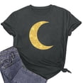 thumbnail image 6 of Penkiiy Happy Ramadan Tops Blouse for Women Women's Graphic Tees Moon Print Short Sleeve Round Neck T Shirts Tops S Dark Gray, 6 of 6
