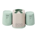 thumbnail image 1 of Soporte para cepillo de dientes, estante de almacenamiento de pasta de dientes, organizador con taza, accesorios de baño para el hogar (verde), 1 of 5