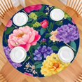 thumbnail image 2 of Pioneer Flower Floral Print Pattern Round Fitted Tablecloth with Elastic Edge,Dining Table Cover Waterproof,Outdoor Round Tablecloth for Camping,Dining,Indoor and Outdoor, 2 of 7