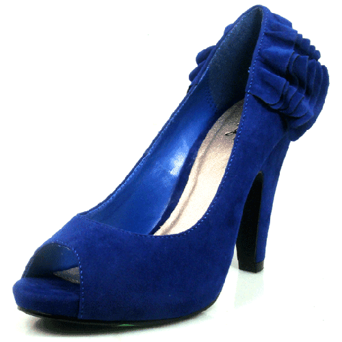 open toe royal blue heels