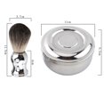 thumbnail image 4 of Gegong Alloy Shaving So Ap Mug Bowl With Lid + Silver Handle Faux BADG ER Hair Brush Men Shave Tool Kit, Brush Bowl, Shave Tool, 4 of 8