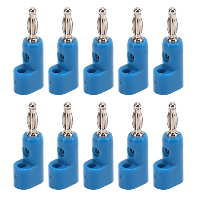 10 conectores banana apilables de 4 mm, conectores banana sin soldadura para accesorios de seguridad, color azul