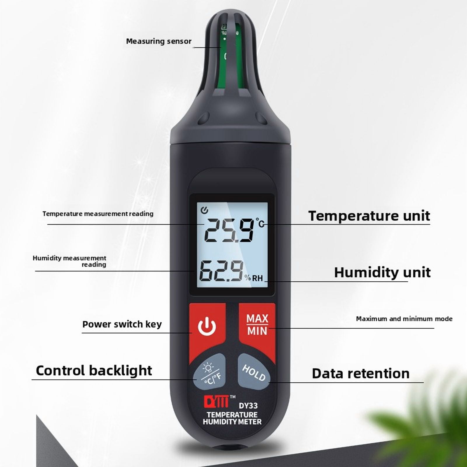 High Precision Handheld Temperature Humidity Meter  Temperature And Humidity Detector Instrument Thermal Conductivity