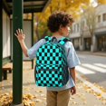 thumbnail image 6 of Blue and Black Checkered Pattern 17" School Backpacks for Teens,Waterproof Oxford Fabric,S-Shape Padded Straps for School,Travel,Hiking,Camping, 6 of 6