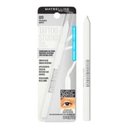 Maybelline Tattoo Studio Waterproof and Sharpenable Gel Eyeliner Pencil, Polished White, 0.04 oz
