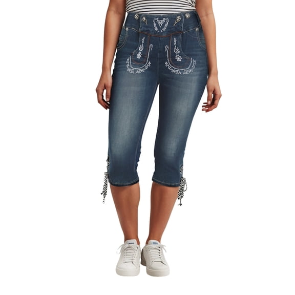 zaveiop Women's Denim Capri Jeans for Women Mid Rise Skinny Capri Pants (Blue, M)