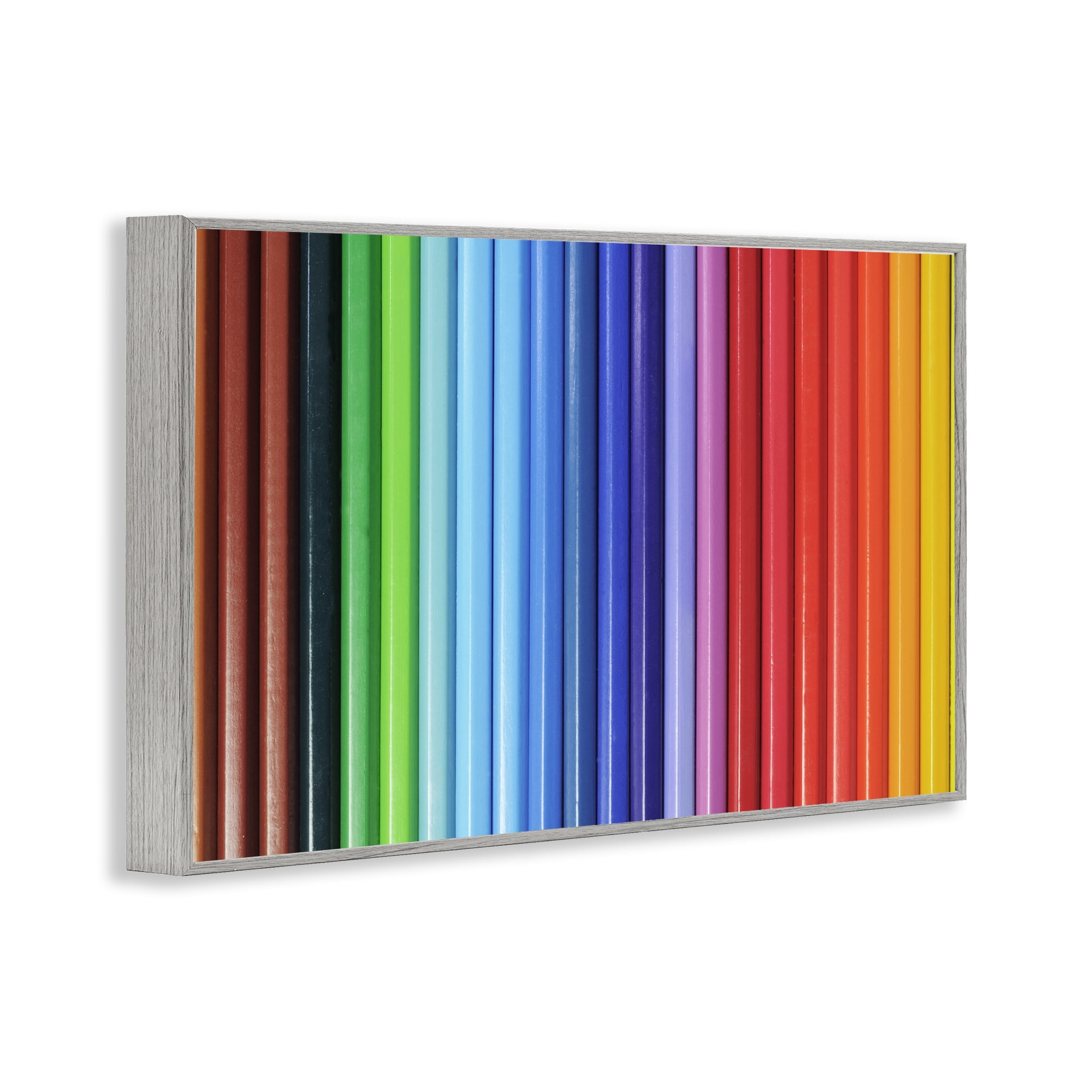 Stupell Industries Colored Pencil Lineup Gray Framed Giclee Art, design by Tom Quartermaine