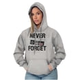 thumbnail image 4 of Never Forget Old School Video Gamer Unisex Plus Fleece Graphic Hoodie Brisco Brands 4X, 4 of 5
