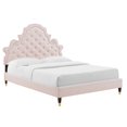 thumbnail image 2 of Modway Gwyneth Tufted Performance Velvet Full Platform Bed in Pink, 2 of 10