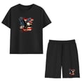 thumbnail image 4 of Boys Girls 2 Piece Cotton T-Shirt and Shorts Summer Outfit Set, Kids Casual Clothing Black, Size 7T, 4 of 9