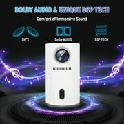 Maypug Mini Projector WiFi 6 Bluetooth, 4K 1080P Supported, 120'' Auto Keystone Screen for Home Theater