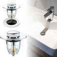 thumbnail image 1 of fsxdhpcsgfc Brass Up Drain Stopper For Bathroom – Clog Odor Push Button Mechanism Strainer Steel Kitchen Stopper Universal Metal Screen Strainer Rings 2022 Foldable Strainer Rubber Guard Fresh 15 1/8, 1 of 8