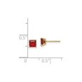 thumbnail image 3 of Gem & Harmony 14K Yellow Gold 4mm Princess Cut Garnet Solitaire Earrings for Women, 3 of 5