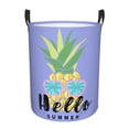 thumbnail image 2 of YFYANG Waterproof Laundry Hamper, Purple Graffiti Pineapple Laundry Basket Oxford Fabric with Handle Foldable, M, 2 of 8