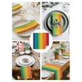 thumbnail image 3 of Rainbow Striped Cloth Napkins Set of 4 Reusable Dinner Napkins, Colorful Gradients Modern Abstract Art Cocktail Napkin Washable Table Napkins for Wedding/Holiday Party/Baby Shower 20"x20", 3 of 7