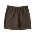 thumbnail image 5 of OSOLU Children Boys Shorts Solid Color Corduroy Comfortable Knitwear Elastic Waist with Drawstring Everyday Wear Beach Holiday Shorts, 5 of 6
