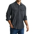thumbnail image 4 of Mens Corduroy Shirts Casual Long Sleeve Button Down Shirt Jacket Lightweight with Flap Pockets Grey, 4 of 8