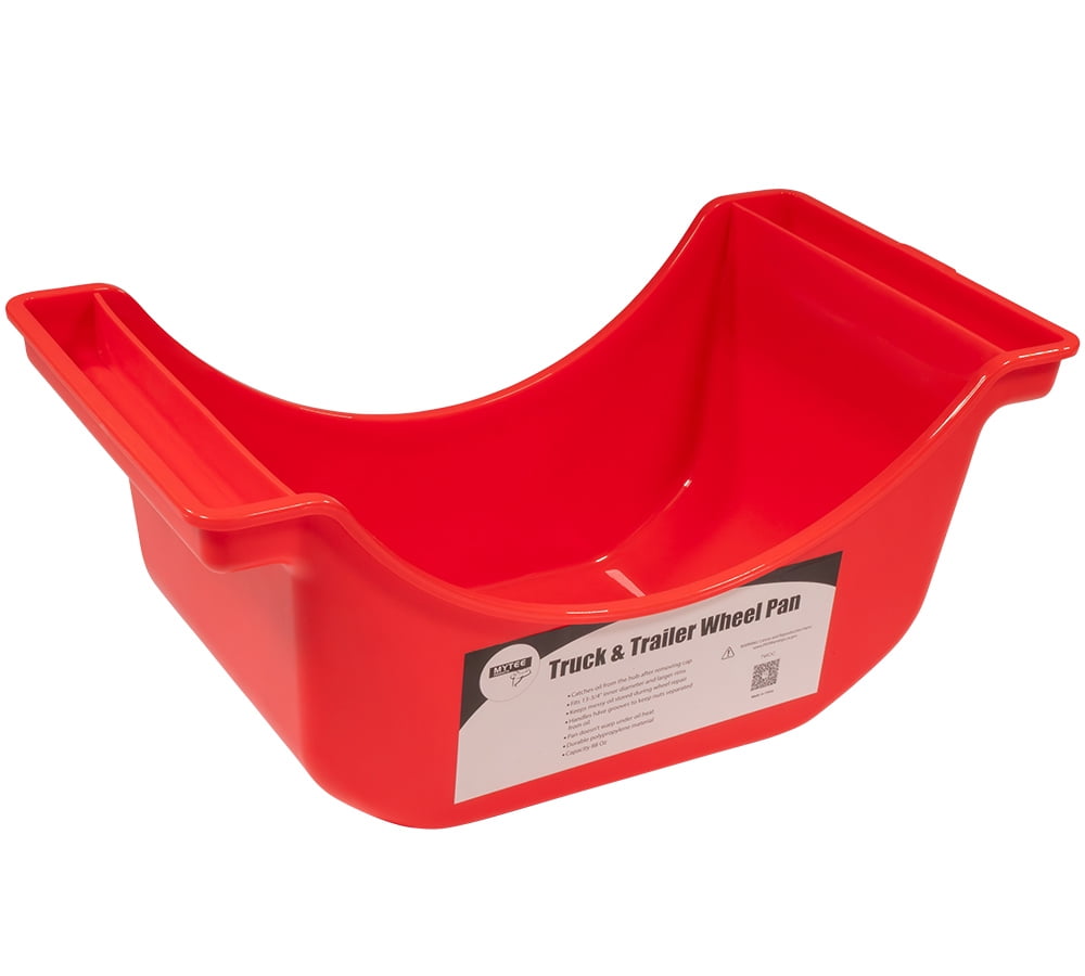 Mytee Products (4 Pack) Oil Drain Pans for Trucks & Trailers Wheel Hubs 2280 ml Capacity - 13-5/8"x7-5/16"x6.5" - Portable Oil Drip Pan for Wheel - Ideal for Semi Truck, Trailers & Vehicles