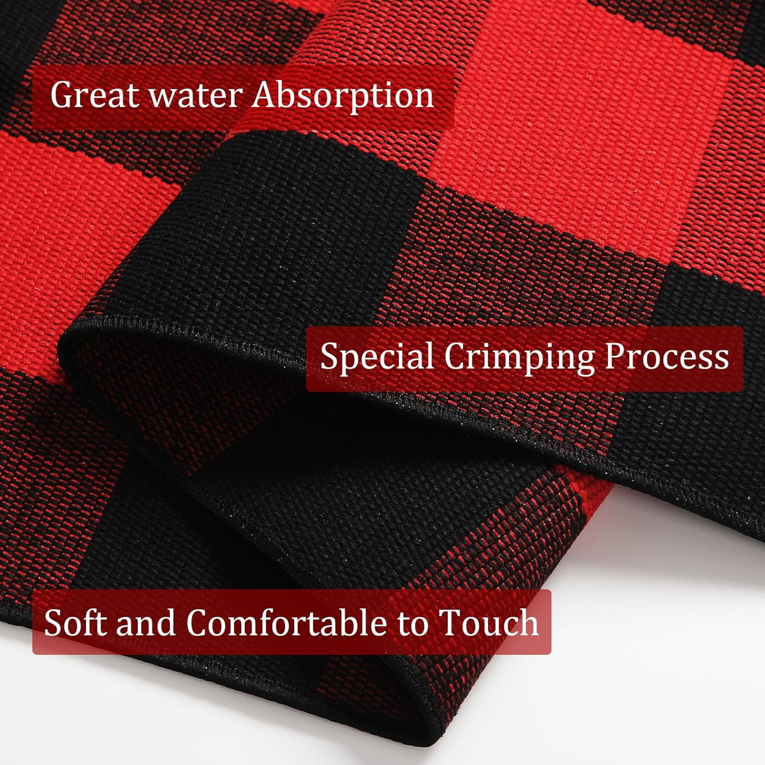 AllWays Plaza Cotton Buffalo Plaid Rug 27.5"x43" Black and Red Checked Rug Washable Doormats Indoor Outdoor Rugs for Layered Front Door Mats, Porch, Kitchen, Farmhouse, Entryway