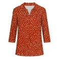 thumbnail image 6 of OGLCCG Womens Tops 3/4 Length Sleeve Collared V Neck Floral Printed Work Shirts Blouses Loose Fit Casual Dressy Tunic Tops 2025, 6 of 6
