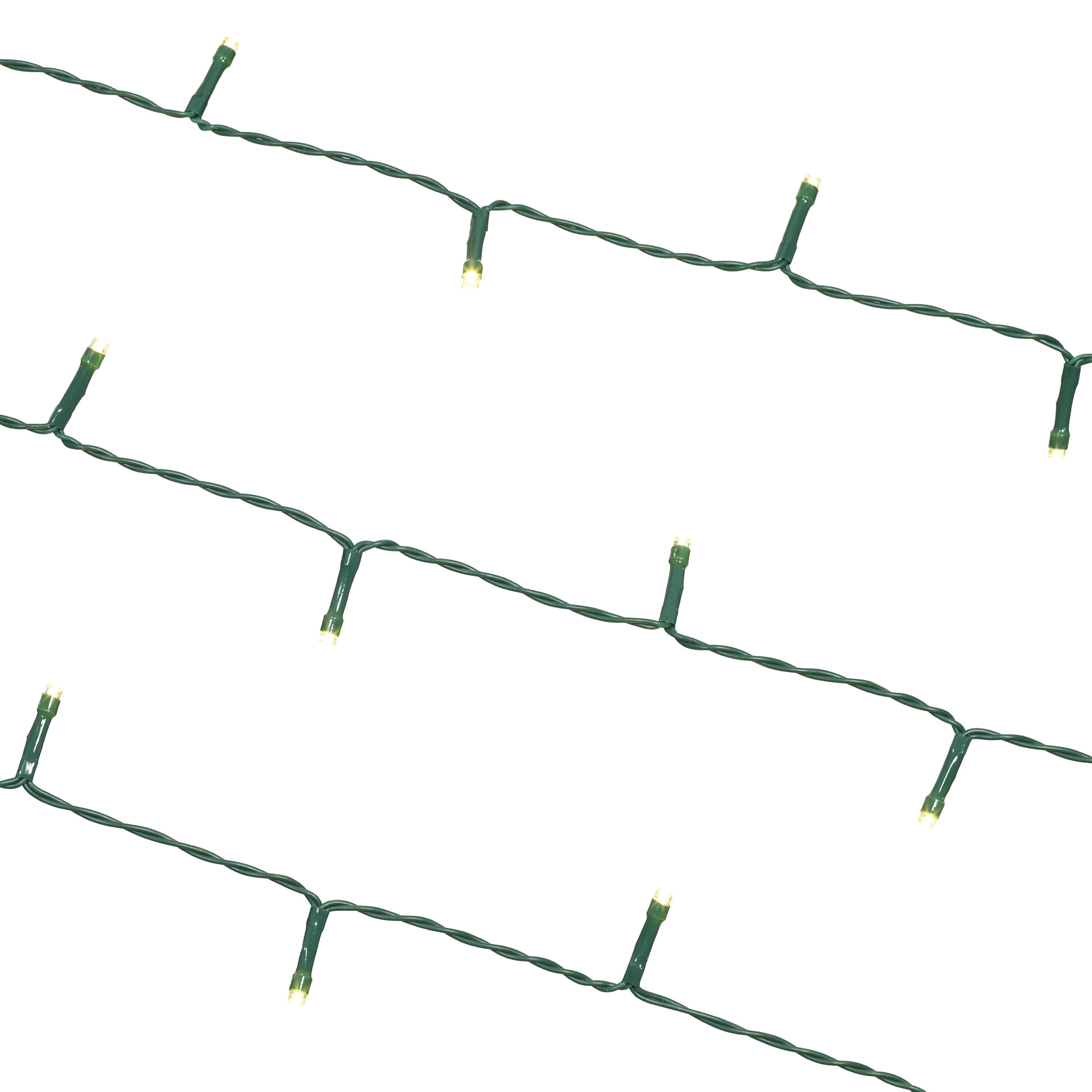 Indoor/Outdoor 50-Count Battery-Operated LED 8-Function Micro Christmas String Lights, Warm White, Green Wire, 12.5', by Holiday Time