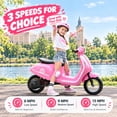 thumbnail image 4 of SaveJoy Kids Motorcycle 24V Retro Ride on Toys for Ages 8+, 15 mph LED Light up Electric Ride On Car,Durable Outdoor Gift for Boys & Girls,Pink, 4 of 8