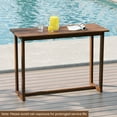 thumbnail image 2 of Costway 59 Inch Outdoor Bar Table with Slatted Top Rectangular Pub Table for Hot Tub, 2 of 9
