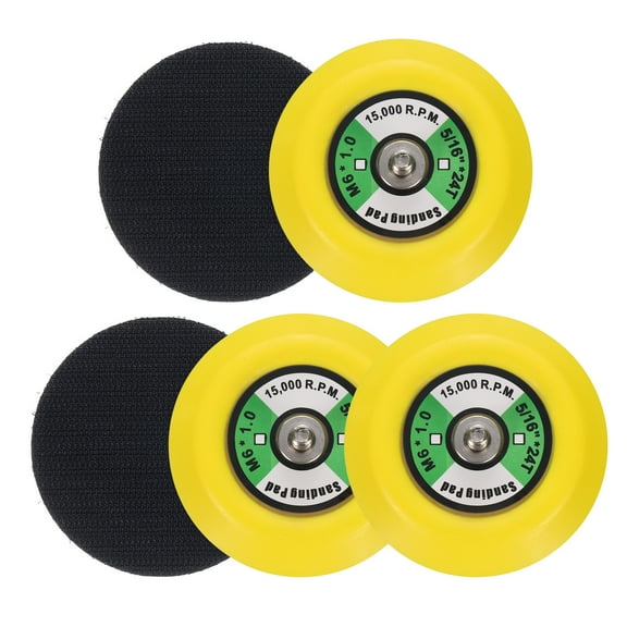 3" Hook and Loop Backing Sanding Pads with M6*1mm Thread, Y   B 5Pcs