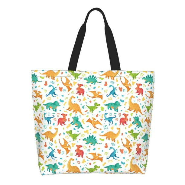 Balery Dinosaur Bolsa Tote Estilo Estético con Cremalleras, Bolsa de Hombro, Bolsa de Compras Grande y Plegable