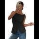 thumbnail image 1 of Camiseta de Tirantes para Mujer, , con Botones, Asimétrica, Estilo Y2K, para Salir. Negro S, 1 of 9