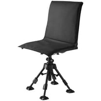 KFFKFF Hunting Chair with 360° Quiet Rotation, Foldable and Portable Blind Seat, Durable Steel Frame Ground Stool with Seat Cover, Stable Feet, Adjustable Height, 350 Lbs Weight Capacity