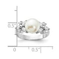 thumbnail image 2 of Auriga Fine Jewelry 925 Sterling Silver CZ and FWC Button Pearl Ring for Women Size 6, 2 of 3