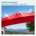 thumbnail image 4 of FOROUTIA 10x13ft Red Cantilever Patio Umbrella, 360° Rotation Offset Umbrella with 4-Level Tilt, Double Top UV50+ Waterproof Outdoor Umbrella for Pool, Backyard, Garden, Deck, 4 of 7