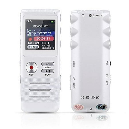 COOLEAD 8GB Digital Voice Recorder Rechargeable Dictaphone with MP3 Player Perfect for Interviews, Conversation and Meetings,Double Microphone,Premium Metal Case, Best Noise Cancellation