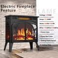 thumbnail image 2 of Electric Fireplace Heater 25" with Remote Control,Fireplace Stove Decor with Different Flame Effects and Log Set for Indoor,5 Adjustable Brightness and Heating Mode,Overheating Safe Design - Grey, 2 of 4