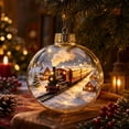 thumbnail image 2 of DefiDgd 4x4inch Clear Christmas Ornament Ball with Warm Light LED,Mini Winter Snowy Scenery Acrylic Hanging Bauble for Xmas Tree Window Fireplace Mantel Holiday Decor, 2 of 7