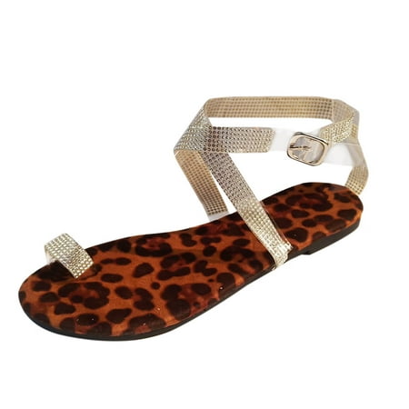 

Womens Sandals Summer Women Ladies Fashion Casual Flat Retro Slippers Crystal Shoes Sandals Women S Sandals Pu Brown 42