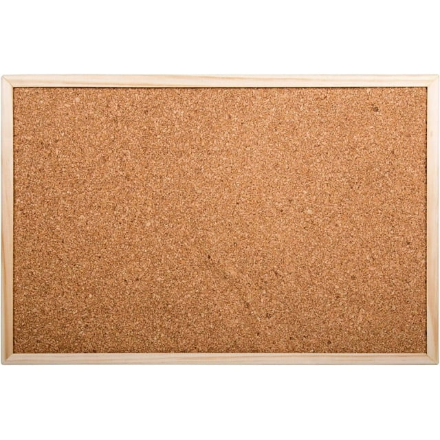 Tableau d'Affichage en Bois, Tableau Mémo en Liège avec Texture de Surface, Cadre en Liège et Bois pour Fournitures de Classe et Produits de Bureau, Inclut Deux Crochets en Métal pour Montage Mural